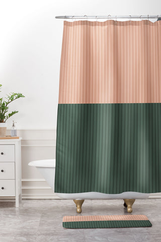 Colour Poems Color Block Lines XXVII Shower Curtain And Mat