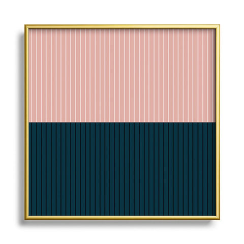 Colour Poems Color Block Lines XXVIII Square Metal Framed Art Print