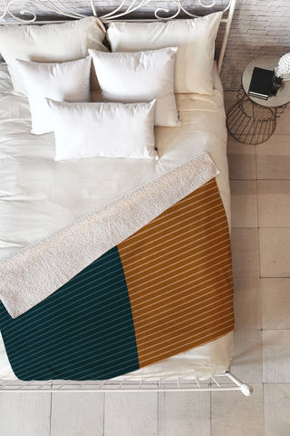 Colour Poems Color Block Lines XXXII Fleece Throw Blanket