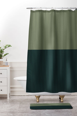 Colour Poems Color Block Lines XXXIX Shower Curtain And Mat