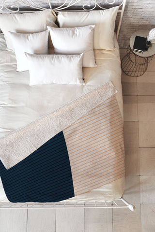 Colour Poems Color Block Lines XXXX Fleece Throw Blanket