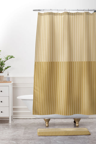 Colour Poems Color Block Lines XXXXII Shower Curtain And Mat