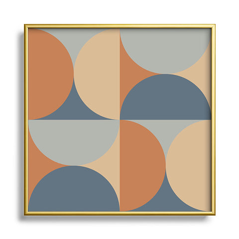 Colour Poems Colorful Geometric Shapes LI Square Metal Framed Art Print