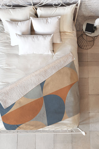 Colour Poems Colorful Geometric Shapes LI Fleece Throw Blanket