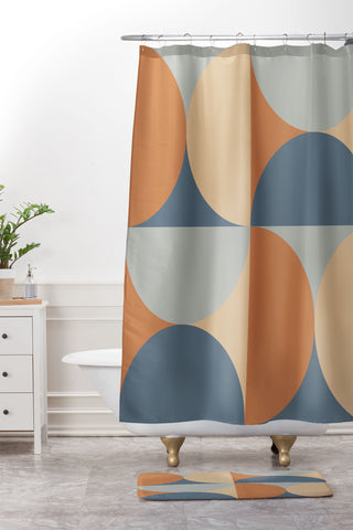 Colour Poems Colorful Geometric Shapes LI Shower Curtain And Mat