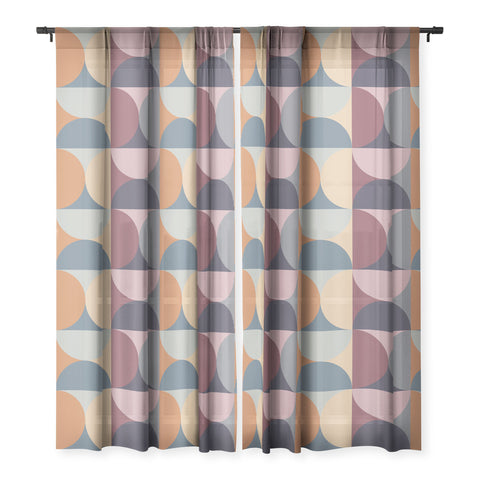 Colour Poems Colorful Geometric Shapes LII Sheer Window Curtain