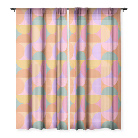Colour Poems Colorful Geometric Shapes XXI Sheer Window Curtain
