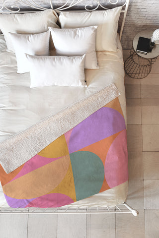 Colour Poems Colorful Geometric Shapes XXI Fleece Throw Blanket