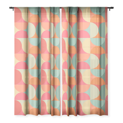 Colour Poems Colorful Geometric Shapes XXV Sheer Window Curtain
