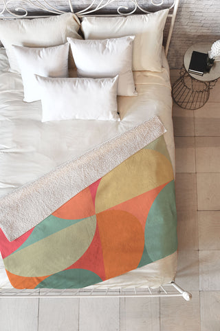 Colour Poems Colorful Geometric Shapes XXV Fleece Throw Blanket