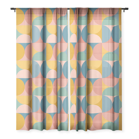 Colour Poems Colorful Geometric Shapes XXVI Sheer Window Curtain