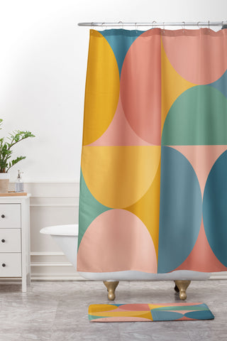 Colour Poems Colorful Geometric Shapes XXVI Shower Curtain And Mat