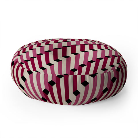 Colour Poems Columns Pattern I Floor Pillow Round