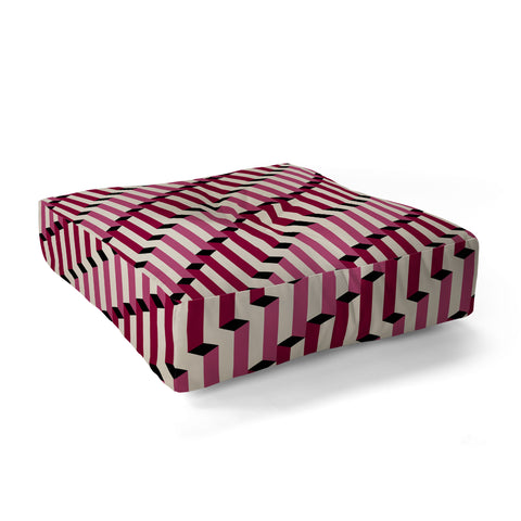 Colour Poems Columns Pattern I Floor Pillow Square