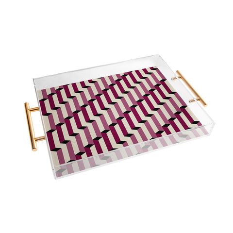 Colour Poems Columns Pattern I Acrylic Tray
