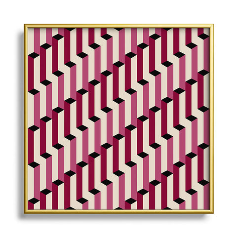 Colour Poems Columns Pattern I Square Metal Framed Art Print