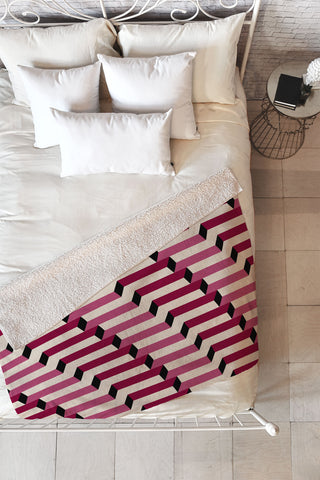 Colour Poems Columns Pattern I Fleece Throw Blanket