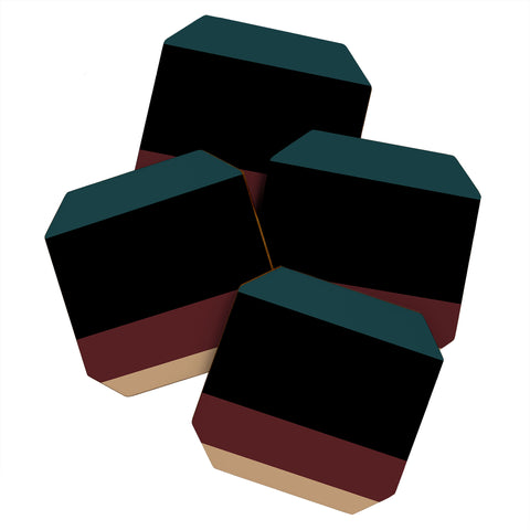 Colour Poems Contemporary Color Block II Coaster Set