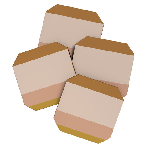 Colour Poems Contemporary Color Block IV Coaster Set