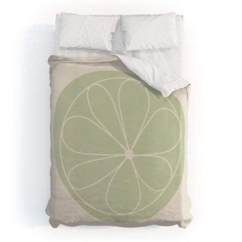 Colour Poems Daisy Abstract Green Duvet Cover