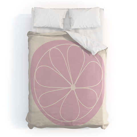 Colour Poems Daisy Abstract Pink Duvet Cover
