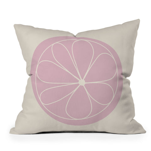 Colour Poems Daisy Abstract Pink Outdoor Throw Pillow