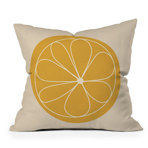 Colour Poems Daisy Abstract Yellow Outdoor Throw Pillow