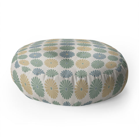 Colour Poems Daisy Pattern Multicolor I Floor Pillow Round