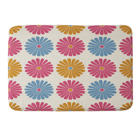 Colour Poems Daisy Pattern Multicolor II Memory Foam Bath Mat