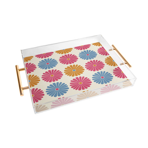 Colour Poems Daisy Pattern Multicolor II Acrylic Tray