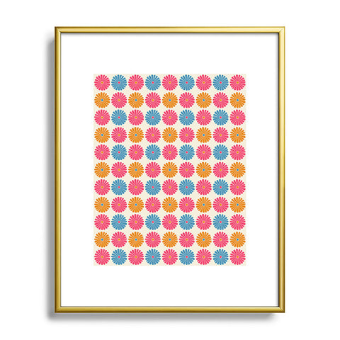Colour Poems Daisy Pattern Multicolor II Metal Framed Art Print