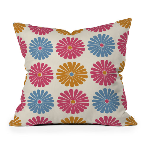 Colour Poems Daisy Pattern Multicolor II Throw Pillow