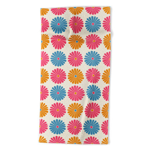 Colour Poems Daisy Pattern Multicolor II Beach Towel