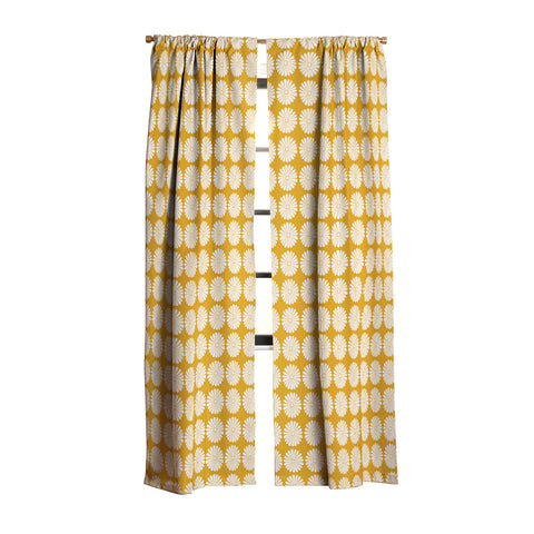Colour Poems Daisy Pattern XXIV Yellow Blackout Window Curtain