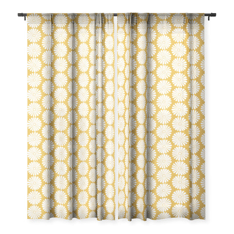 Colour Poems Daisy Pattern XXIV Yellow Sheer Window Curtain