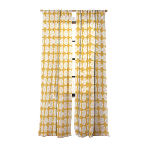 Colour Poems Daisy Pattern XXIV Yellow Sheer Window Curtain
