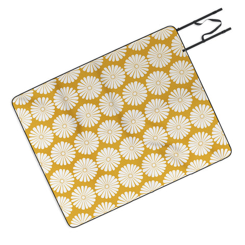Colour Poems Daisy Pattern XXIV Yellow Picnic Blanket