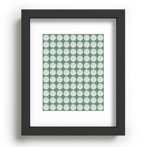Colour Poems Daisy Pattern XXXIV Green Recessed Framing Rectangle