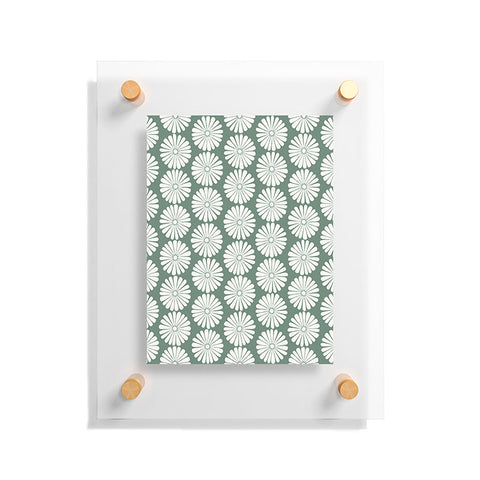 Colour Poems Daisy Pattern XXXIV Green Floating Acrylic Print