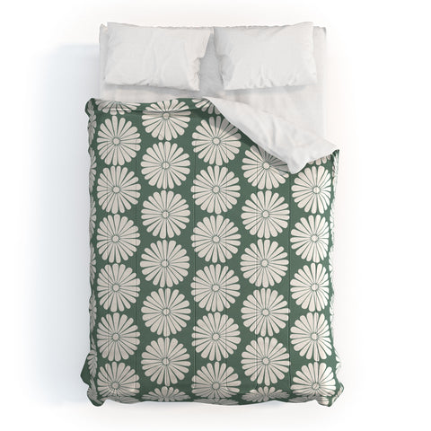 Colour Poems Daisy Pattern XXXIV Green Comforter
