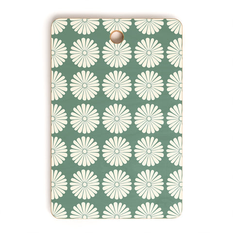 Colour Poems Daisy Pattern XXXIV Green Cutting Board Rectangle