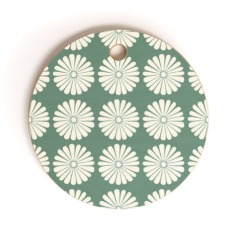 Colour Poems Daisy Pattern XXXIV Green Cutting Board Round