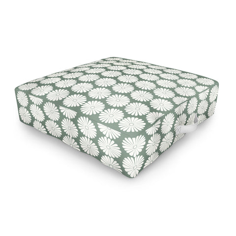 Colour Poems Daisy Pattern XXXIV Green Outdoor Floor Cushion