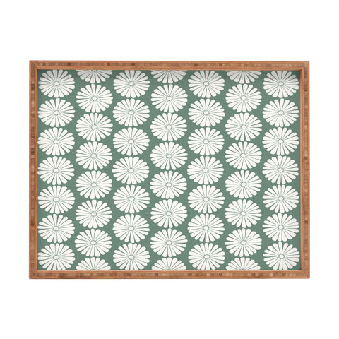Colour Poems Daisy Pattern XXXIV Green Rectangular Tray