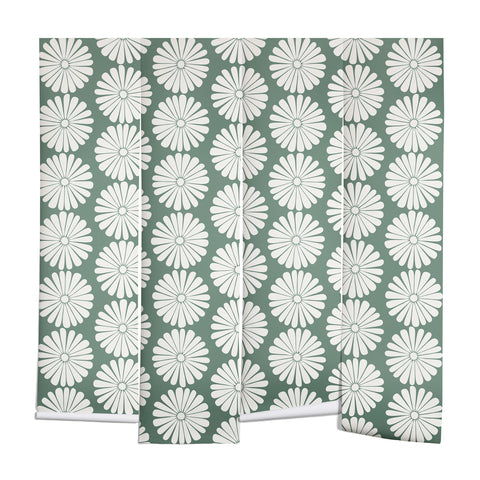 Colour Poems Daisy Pattern XXXIV Green Wall Mural