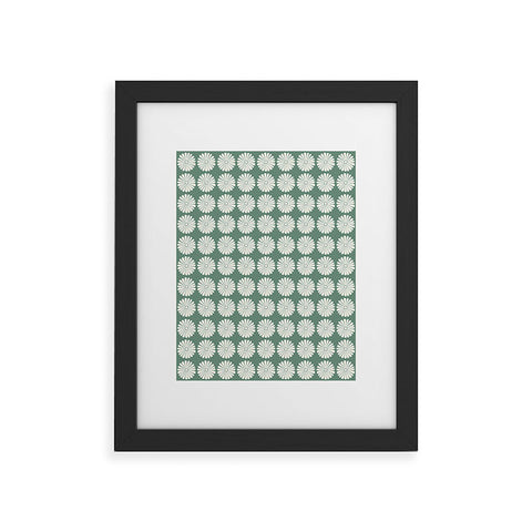 Colour Poems Daisy Pattern XXXIV Green Framed Art Print