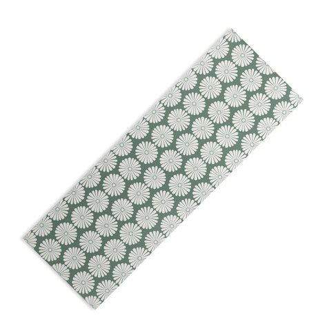 Colour Poems Daisy Pattern XXXIV Green Yoga Mat