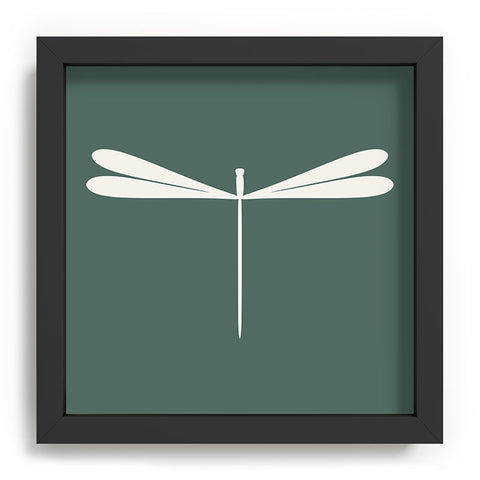 Colour Poems Dragonfly Minimalism Green Recessed Framing Square