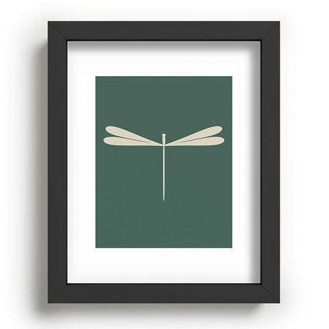Colour Poems Dragonfly Minimalism Green Recessed Framing Rectangle