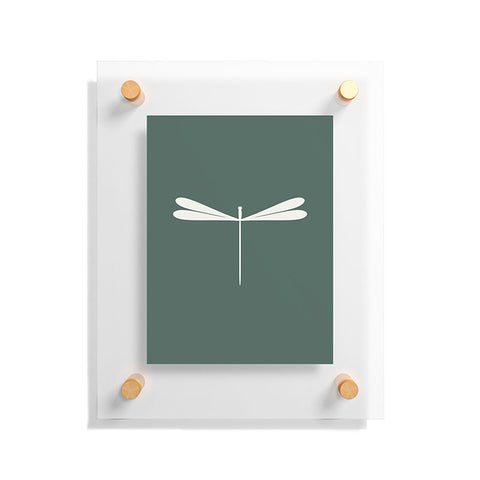 Colour Poems Dragonfly Minimalism Green Floating Acrylic Print